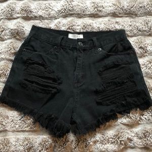 High Waisted Black Just USA Shorts